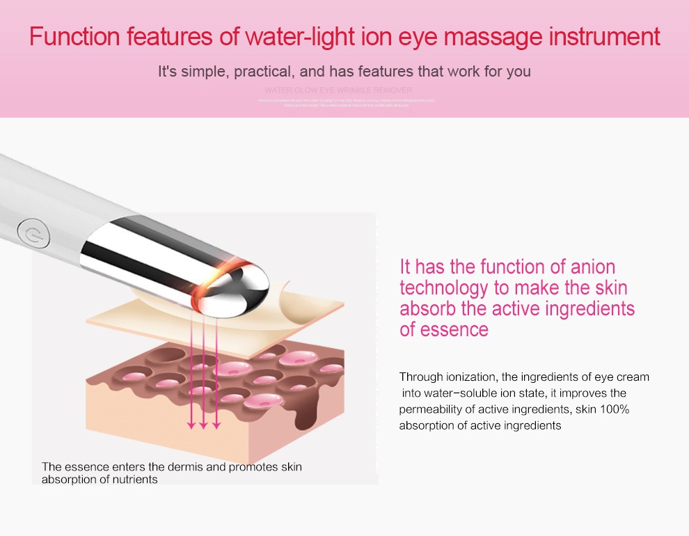 Masseur oculaire de beauté, masseur Facial rechargeable par USB, appareil de soins de la peau, détails