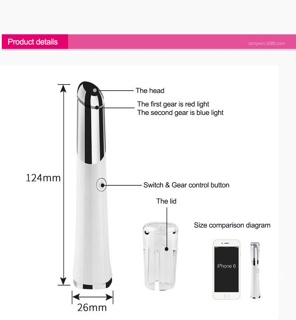 Masseur oculaire de beauté, masseur Facial rechargeable par USB, appareil de soins de la peau, détails