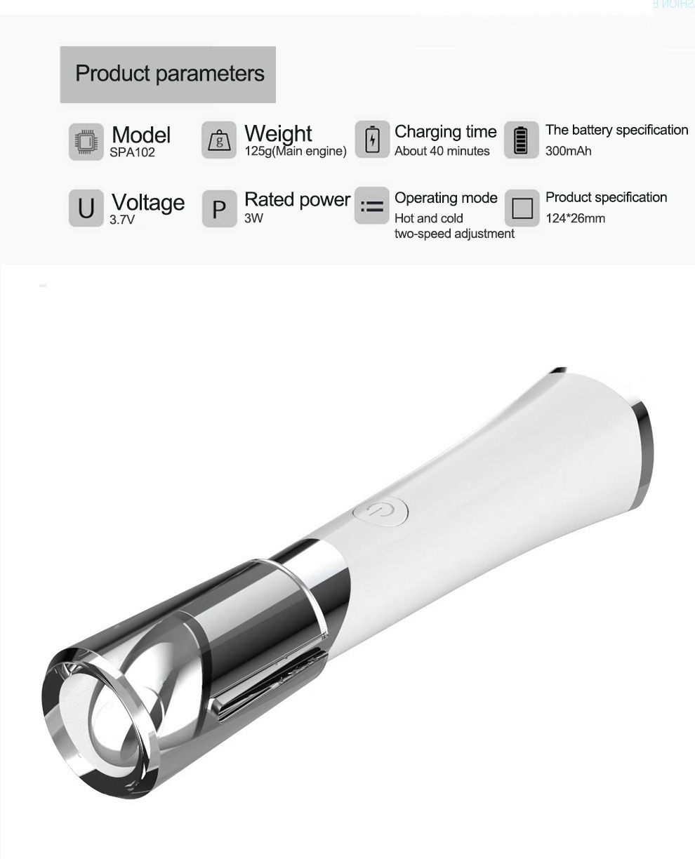 Masseur oculaire de beauté, masseur Facial rechargeable par USB, appareil de soins de la peau, détails