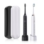 Brosse à dents électrique sonique améliorée pour adultes avec têtes de brosse supplémentaires IPX7 avec étui de voyage