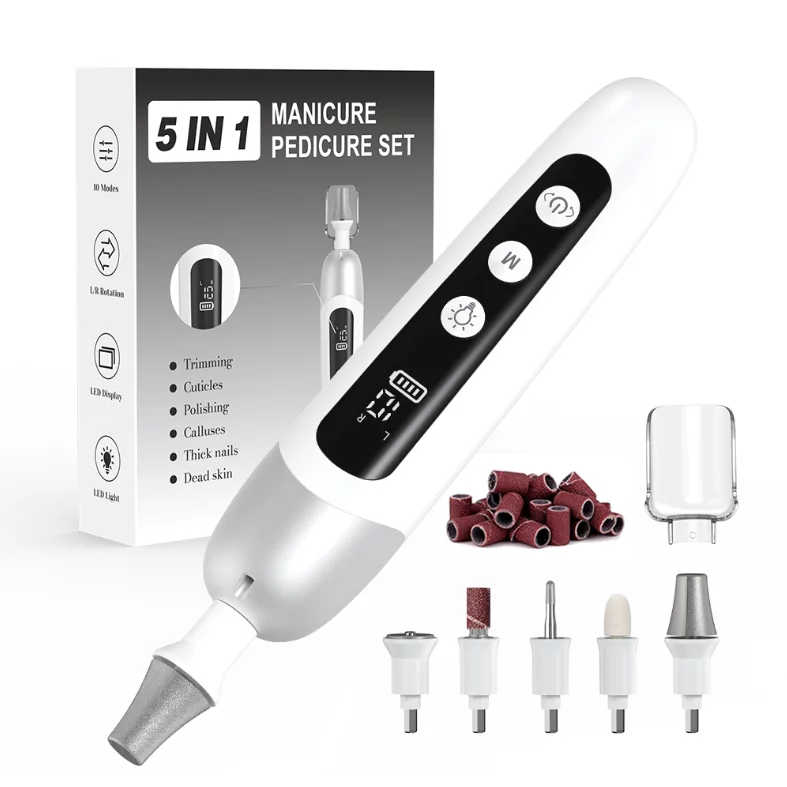 Professional Manicure Pedicure Kit Cordless Electric Nail File Set Nail Drill Machine Kit de manucure et de pédicure professionnel, lime à ongles électrique sans fil, perceuse à ongles