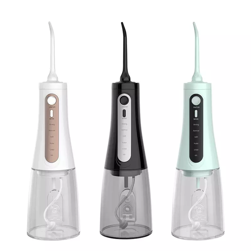 Five working mode with big 350ml water tank water flosser oral irrigator Cinq modes de fonctionnement avec un grand irrigateur oral avec réservoir d'eau de 350 ml